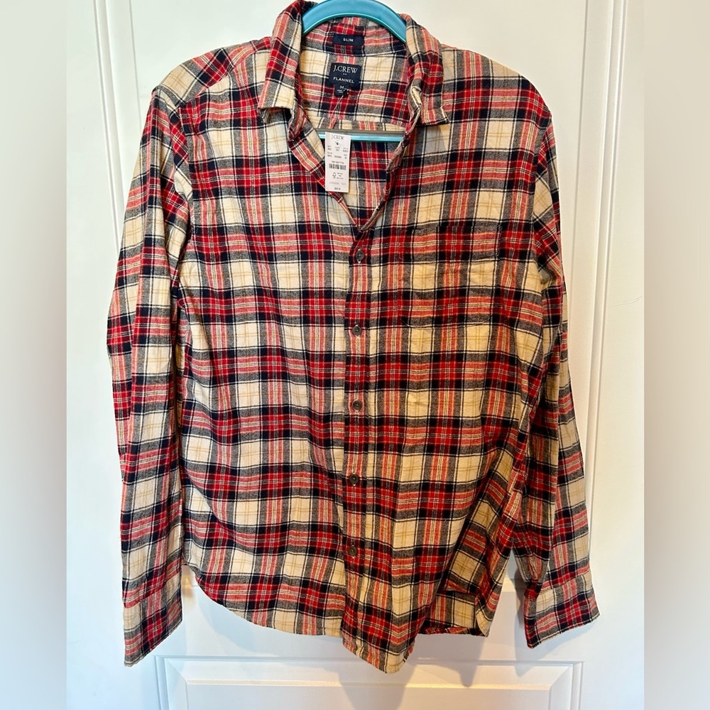 NWT J Crew slim fit flannel shirt